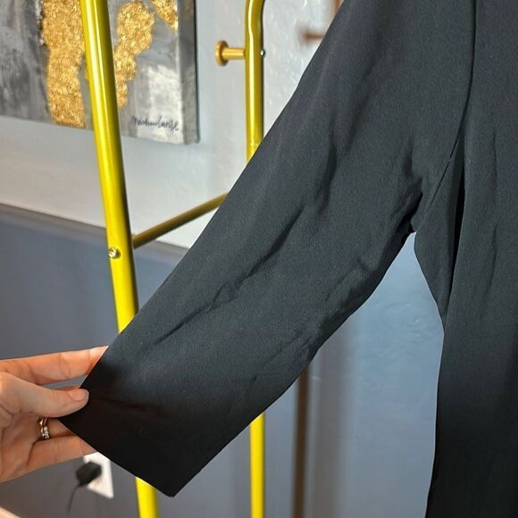 Boss Black Ruched Sheath Dress with 3/4 Sleeves for Cocktail - Picture 4 of 8